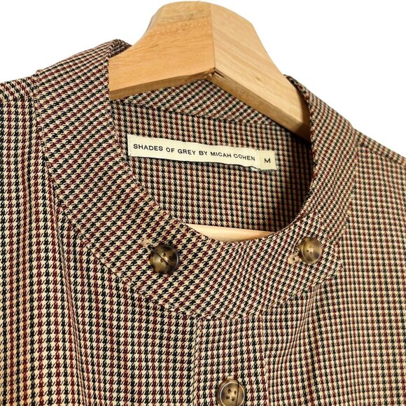 Shades of Grey by Micah Cohen Houndstooth Designer Med Tan Dress Prairie Modest - Picture 6 of 16